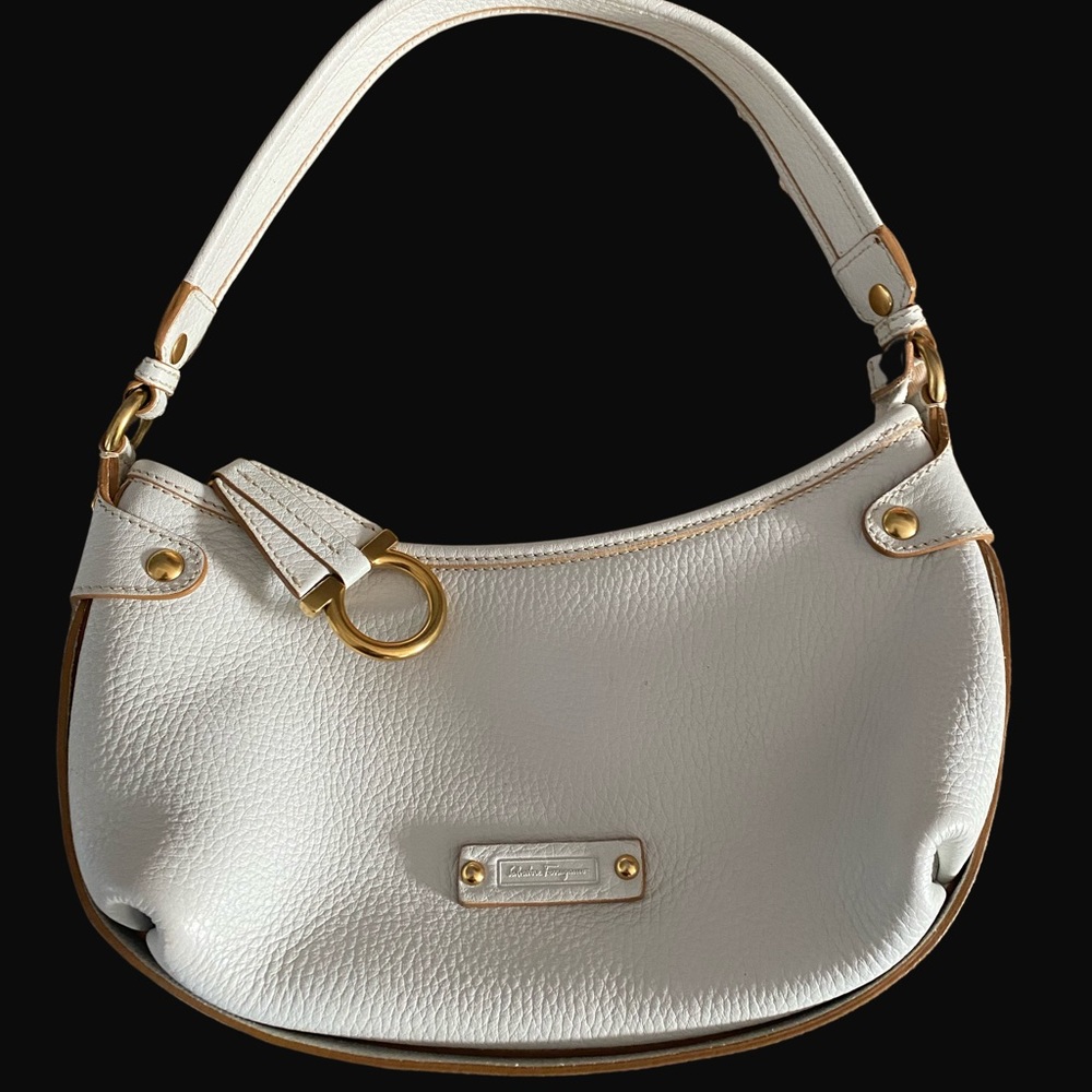SOLD- Salvatore ferragamo white hobo- purse